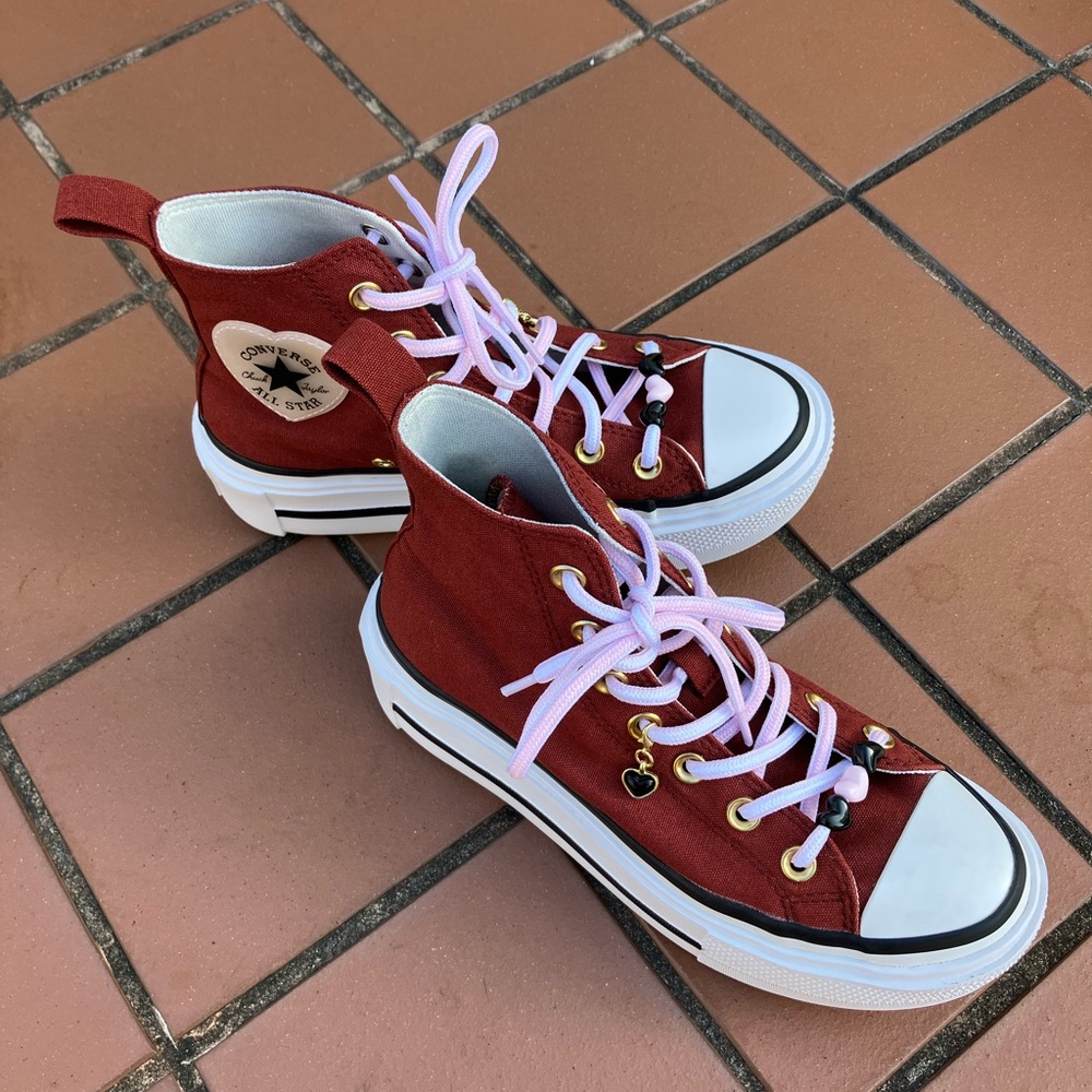 Chuck Taylor All Star Double Stack Platform Heart Charm size 6 - Picture 4 of 10
